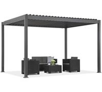 Pérgola de terraza autoportante Lagos Premium 3x4 Garden Point antracita y blanco