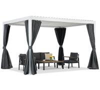 Pérgola de terraza autoportante Lagos Premium 3x4 Garden Point blanco y antracita