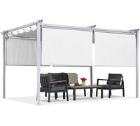 Pérgola de terraza blanca con estores enrollables La Palma 3x4 Garden Point