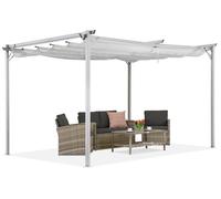 Pérgola de terraza Garden Point blanca La Palma 4x4m