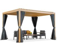 Pérgola de terraza independiente Lagos Premium 3x4 Garden Point woodlike - antracita