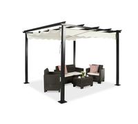 Pérgola de terraza independiente Tenerife 3 x 3m crema Garden Point