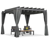 Pérgola de terraza Málaga Antracita 3x4m con cortinas Garden Point