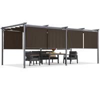 Pérgola de terraza marrón con persianas La Palma 3x6 Garden Point