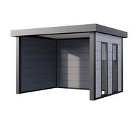 Pérgola estándar Singolo 3630 con ventanas (Medidas ext. (An x Pr): 388 x 328 cm, Acero, Blanco/Antracita, Sin set)
