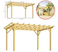 Pérgola Gazebo Natural 3x4m Jardín Terraza Plantas Escaladoras