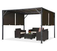 Pérgola metálica para terraza Garden Point Santorini 4 x 4 m marrón