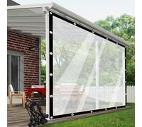 Pérgola Paneles Laterales Lona Transparente Cortina Exterior Lona Impermeable Cerramiento Porche Plástico PVC, con Ojales, Personalizable POCHY(1.5x2m)