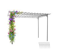 Pérgola Relaxdays metálica, Al x An x Pr: 215 x 320 x 190 cm, autoportante para terraza, Arco para Rosas, Negro