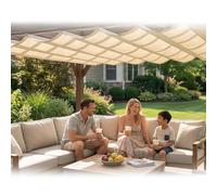 Pérgola retráctil de la vela sombra onda que monta tamaños múltiples blancos(1x8m)