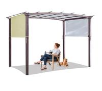 Pérgola retráctil para exteriores con toldo UV50+, 4,8 x 2,4 m, sombra de jardín, patio, refugio para barbacoa, para fiestas, porches, terrazas y eventos en el patio trasero