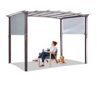 Pérgola retráctil para exteriores con toldo UV50+, color gris, para jardín, patio, terraza, barbacoa, refugio, fiesta, tienda de campaña (5,4 x 2,5 m)