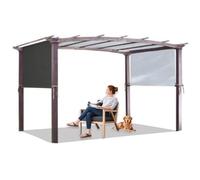 Pérgola retráctil para patio al aire libre con toldo UV50+, 5,4 x 2,5 m, sombra de jardín para barbacoa, porche, fiesta, terraza, elegante refugio solar azul marino