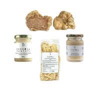 Pergola Tartufi - Italia, Conjunto de Trufa Blanca Preciada 30g - Con Crema de Trufa 80g, Mantequilla de Trufa Blanca 80g y Tagliolini - Experiencia Gourmet de Lujo