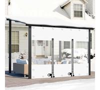 Pergola Waterproof Side Panels with Zips, Wind and Cold Resistant Outdoor Tarpaulin, PVC Plastic Tarpaulin Clear Cover, Vinyl Curtains with Grommets, 0.3mm Thick(1.8x2.5m)