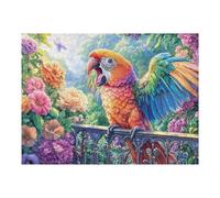 Perico en una barandilla Entre Flores Puzzles 500 Piezas DIY Creativo Rompecabezas Familiar para Toda La Familia Juguete Educativo Aliviar Estrés Decorativo 500 PCS