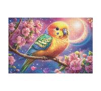 Perico en una Rama bajo la luz de la Luna Puzzle 1000 Piezas Cochetón Resistente Rompecabezas Familiar para Toda La Familia Juguete Educativo 3D Maquetas Construir 1000 PCS
