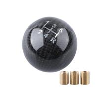 Perilla Cambio Marchas Circular Universal Fibra Carbono Para Coche Con Forma Bola Redonda Mango Palanca Cambios AT MT Color Negro Perilla Cambio Marchas(5-Speed)