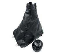 Perilla Cambio Para SAAB 93 9-3 SS 2003-2012 5/6 Perilla De Cambio De Velocidad Polaina De Cuero Funda De Bota Palanca De Cambios Accesorios De Estilo De Coche Cabeza Palanca Cambios(6 Speed Black Com