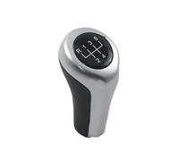 Perilla cambio Perilla De Cambio De Marchas De Cuero De 5 Y 6 Velocidades Para Coche Para Serie 1 3 5 6 E30 E32 E34 E36 E38 E39 E46 E53 E60 E63 E83 E84 E90 E91 Palanca Velocidad(Silver 5-Speed)
