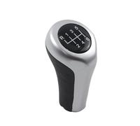 Perilla cambio Perilla De Cambio De Marchas De Cuero De 5 Y 6 Velocidades Para Coche Para Serie 1 3 5 6 E30 E32 E34 E36 E38 E39 E46 E53 E60 E63 E83 E84 E90 E91 Palanca Velocidad(Silver 6-Speed)