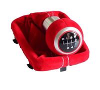 Perilla cambio Perilla De Cambio De Marchas De Cuero Para A3 S3 2001-2003 Manual 5/6 Velocidades Con Funda De Cuero Y Fuelle. Palanca Cambios(5 Speed-RED)
