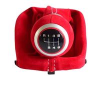 Perilla Cambio Perilla De Cambio De Marchas De Cuero para A3 S3 2001-2003 Manual 5/6 Velocidades con Funda De Cuero Y Fuelle. Palanca Velocidad(6 Speed-Red)
