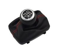 Perilla cambio Perilla De Palanca De Cambios Para A4 B6 B7 2000-2008, Manual, De 5 Y 6 Velocidades, Con Cubierta De Cuero Antipolvo. Palanca Cambios(6 Speed-silver-01)