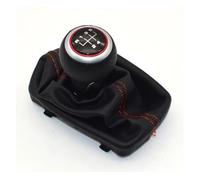 Perilla Cambio Perilla De Palanca De Cambios para A4 B6 B7 2000-2008, Manual, De 5 Y 6 Velocidades, con Cubierta De Cuero Antipolvo. Palanca Velocidad(5 Speed-Red 02)