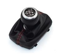 Perilla cambio Perilla De Palanca De Cambios Para A4 B6 B7 2000-2008, Manual, De 5 Y 6 Velocidades, Con Cubierta De Cuero Antipolvo. Palanca Cambios(5 Speed-silver-02)