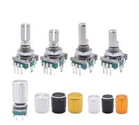 Perilla codificadora giratoria de 360 grados, interruptor EC11, potenciómetro digital de 20 posiciones, eje semicircular de 15/20 mm, 5/10 unidades(Half Handle Silver,10pcs)