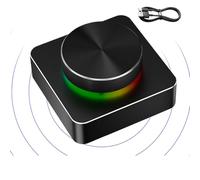 Perilla Controladora De Volumen para Computadora | Mando Giratorio Inalámbrico para Ordenador y Medios - Botón Programable para Altavoces con Iluminación para Teatro en Casa y Streaming en Directo