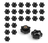 Perilla de Abrazadera de Rosca Moleteada M6, KINHARD 25 Piezas M6 Tuerca Moleteada de Plástico Negro, Para Máquinas Herramientas, Dispositivos Mecánicos, Dispositivos Electrónicos
