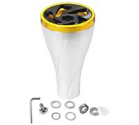 Perilla de alimentación de carrete de aluminio de 36 mm, para Daiwa, para Stella S, para Stradic, para doble fundición de potencia, diseño de ranura antideslizante, negro (oro plateado)