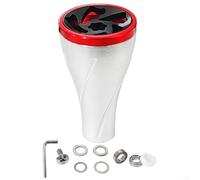 Perilla de alimentación de carrete de aluminio de 36 mm, para Daiwa, para Stella S, para Stradic, para doble fundición de potencia, diseño de ranura antideslizante, negro (rojo plateado)