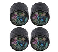 Perilla de bajo Eléctrico, Cúpula de Metal, Carcasa de Gama Alta, Control de Volumen de Tono con Incrustaciones, Piezas de Guitarra, 4 Uds. (Negro)