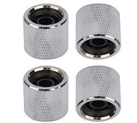 Perilla de bajo Eléctrico, Cúpula de Metal, Carcasa de Gama Alta, Control de Volumen de Tono con Incrustaciones, Piezas de Guitarra, 4 Uds. (Plata)
