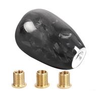 Perilla de cambio de fibra de carbono forjada corta para automóviles compatible con varias palancas de engranajes Núcleo de aluminio con tres opciones de adaptador de rosca para modelos Honda