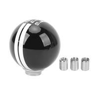 Perilla de Cambio de Marchas de Carreras de Autos, Perillas de Cambio de Marchas Manuales de Metal de 6 Velocidades Perilla de Cambio Bola Redonda con 3 Adaptadores para Vehículo (negro blanco)