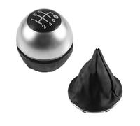 Perilla de Cambio de Marchas del Coche 5/6 para Palanca de Cambios de Coche de Alta Velocidad Compatible con 500 500C 2007-2018 Adaptador de pomo de Cambio de Balonmano(2pcs Silver 6speed)