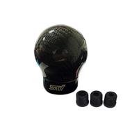 Perilla de cambio de marchas manual de fibra de carbono real para carreras de coches (STI) con 3 adaptadores