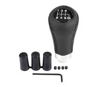 Perilla de cambio de marchas-pomo palanca navara-Duokon Universal Car Vehicle 6 Speed Gear Shift Knob PU Shifter Stick con 3 mangueras(Negro)