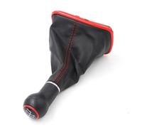 Perilla de cambio de recorrido corto Perilla de cambio 5 velocidades con tapa negra 23 mm y marco rojo para Golf 4, para Jetta, MK4 para Bora reemplazar