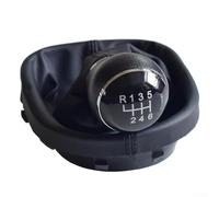 Perilla de cambio estilo con funda para transmisión manual de 5 velocidades o 6 velocidades compatible con Touran 2003 2010 para Caddy para MK2 2004-2009 (seis velocidades)