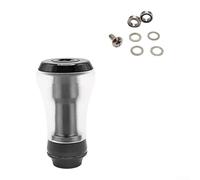 Perilla de carrete de pesca para Daiwa Tatula Stradic/Luvias Shimano/Stella/Vanquish/Twin Power PMMA Mango de polímero con tubo de eje de aluminio CNC (negro)