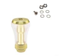 Perilla de carrete de pesca para Daiwa Tatula Stradic/Luvias Shimano/Stella/Vanquish/Twin Power PMMA Mango de polímero con tubo de eje de aluminio CNC (dorado)