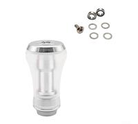 Perilla de carrete de pesca para Daiwa Tatula Stradic/Luvias Shimano/Stella/Vanquish/Twin Power PMMA Mango de polímero con tubo de eje de aluminio CNC (plata)