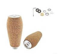 Perilla de carrete de pesca para DRT MK1 para modelos Daiwa, corcho de goma EVA con eje de metal para Zillion para Exsence para espátula para serie Metanium (2 juegos plateados)