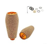 Perilla de carrete de pesca para DRT MK1 para modelos Daiwa, corcho de goma EVA con eje de metal para Zillion para Exsence para espátula para serie Metanium (2 juegos dorados)