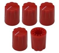 Perilla de control de instrumento/pedal estilo Davies de 6,4 mm de alto, paquete de 5 (rojo)
